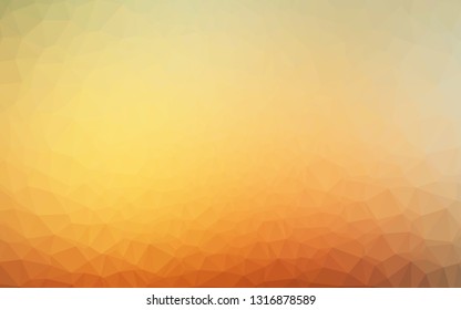 Light Yellow, Orange vector polygonal pattern. Creative illustration in halftone style with gradient. Template for your brand book.