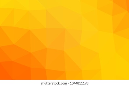 Light Yellow, Orange vector polygonal background. Colorful illustration in abstract style with gradient. Triangular pattern for your business design.