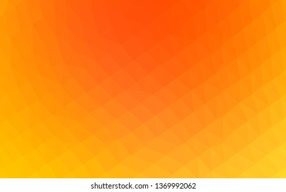 Light Yellow, Orange vector polygonal background. Geometric illustration in Origami style with gradient. Textured pattern for background.