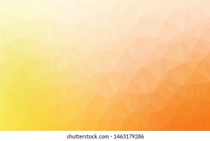 Light Yellow, Orange vector polygonal background. Creative illustration in halftone style with gradient. The best triangular design for your business.