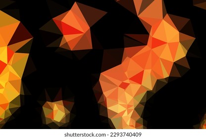 Light Yellow, Orange vector polygonal background. Creative illustration in halftone style with gradient. Brand new style for your business design.