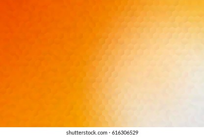 Light yellow, orange vector polygonal illustration, which consist of hexagons. Hexagonal design for your business. Creative geometric background in Origami style with gradient