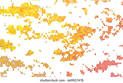 Light Yellow, Orange vector polygonal illustration, which consist of hexagons. Hexagonal design for your business. Creative geometric background in Origami style with gradient
