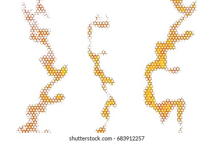 Light Yellow, Orange vector polygonal illustration, which consist of hexagons. Hexagonal design for your business. Creative geometric background in Origami style with gradient