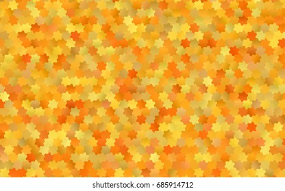 Light Yellow, Orange vector polygonal illustration, which consist of hexagons. Hexagonal pattern for your business design. Geometric background in Origami style with gradient. 