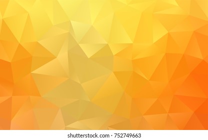 Light Yellow, Orange vector polygonal template. Geometric illustration in Origami style with gradient.  Triangular pattern for your business design.