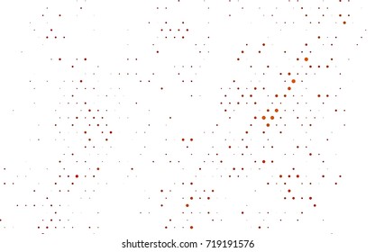 Light Yellow, Orange vector red banner with set of circles, dots. Donuts Background. Creative Design Template. Technological halftone illustration.