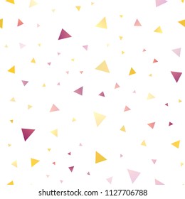 Light Yellow, Orange vector seamless pattern in polygonal style. Beautiful illustration with triangles in nature style. Pattern can be used for websites.