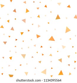Light Yellow, Orange vector seamless texture in triangular style. Decorative design in abstract style with triangles. Pattern for commercials.