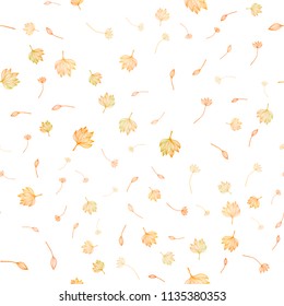Light Yellow, Orange vector seamless hand painted background. Modern geometrical abstract illustration with leaves. New template for your business design.