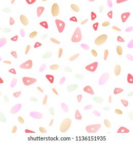 Light Yellow, Orange vector seamless background with triangles, circles. Modern abstract illustration with colorful dots, lines. Pattern can be used for websites.