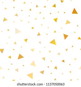 Light Yellow, Orange vector seamless cover in polygonal style. Triangles on abstract background with colorful gradient. Pattern can be used for websites.