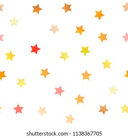 Light Yellow, Orange vector seamless texture with beautiful stars. Shining colored illustration with stars. Smart design for your business advert.