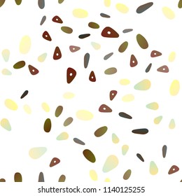 Light Yellow, Orange vector seamless backdrop with lines, circles. Glitter abstract illustration with spheres, triangular lines. Pattern for busines ad, booklets, leaflets