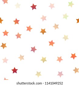 Light Yellow, Orange vector seamless texture with beautiful stars. Modern geometrical abstract illustration with stars. Best design for your ad, poster, banner.