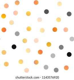 Light Yellow, Orange vector seamless background with dots. Blurred decorative design in abstract style with bubbles. New design for ad, poster, banner of your website.