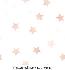 Light Yellow, Orange vector seamless template with sky stars. Shining colored illustration with stars. The template can be used as a background.