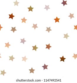 Light Yellow, Orange vector seamless texture with beautiful stars. Shining colored illustration with stars. The template can be used as a background.