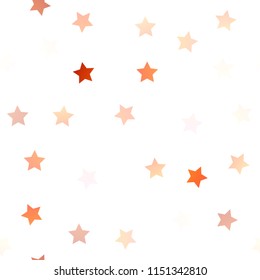 Light Yellow, Orange vector seamless background with colored stars. Blurred decorative design in simple style with stars. The pattern can be used for wrapping gifts.