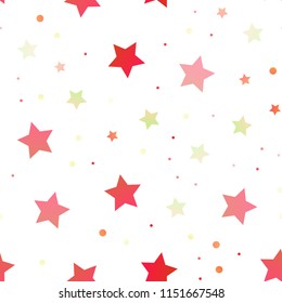 Light Yellow, Orange vector seamless cover with small and big stars. Modern geometrical abstract illustration with stars. The template can be used as a background.
