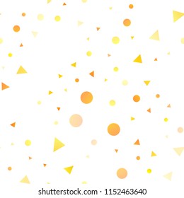 Light Yellow, Orange vector seamless layout with circles, lines. Modern abstract illustration with colorful dots, lines. Trendy design for wallpaper, fabric makers.