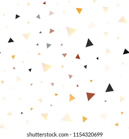Light Yellow, Orange vector seamless background with triangles. Decorative design in abstract style with triangles. Pattern for commercials.