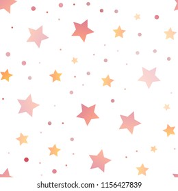 Light Yellow, Orange vector seamless template with sky stars. Decorative shining illustration with stars on abstract template. The pattern can be used for websites.