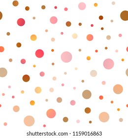 Light Yellow, Orange vector seamless texture with disks. Modern abstract illustration with colorful water drops. Completely new template for your brand book.