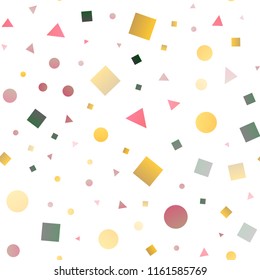 Light Yellow, Orange vector seamless template with crystals, circles, squares. Glitter abstract illustration with spheres, squares, lines. Trendy design for wallpaper, fabric makers.