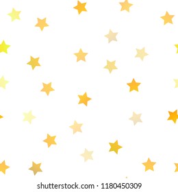 Light Yellow, Orange vector seamless background with colored stars. Stars on blurred abstract background with gradient. The pattern can be used for wrapping gifts.