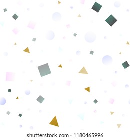 Light Yellow, Orange vector seamless background with triangles, circles, cubes. Illustration with colorful circles, triangles, rectangles. Pattern for trendy fabric, wallpapers.