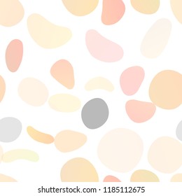 Light Yellow, Orange vector seamless template with spots. Blurred decorative design in abstract style with bubbles. Pattern for design of window blinds, curtains.