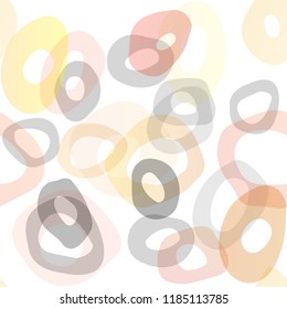 Light Yellow, Orange vector seamless background with bubbles. Blurred decorative design in abstract style with bubbles. Pattern for design of fabric, wallpapers.
