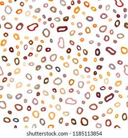 Light Yellow, Orange vector seamless background with bubbles. Blurred decorative design in abstract style with bubbles. Pattern for trendy fabric, wallpapers.