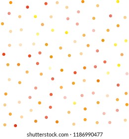 Light Yellow, Orange vector seamless background with bubbles. Glitter abstract illustration with blurred drops of rain. Beautiful design for your business natural advert.