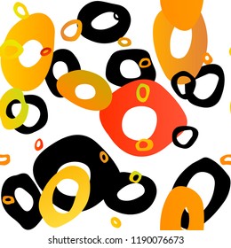 Light Yellow, Orange vector seamless layout with circle spots. Illustration with set of shining colorful abstract circles. Template for business cards, websites.