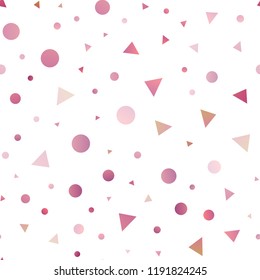 Light Yellow, Orange vector seamless background with triangles, circles. Abstract gradient illustration with circles, triangles. Pattern for trendy fabric, wallpapers.