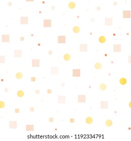 Light Yellow, Orange vector seamless template with spots, rectangles. Glitter abstract illustration with cubes, circles. Pattern for design of fabric, wallpapers.