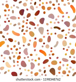 Light Yellow, Orange vector seamless pattern with spheres. Colorful illustration with blurred circles in nature style. Pattern for design of window blinds, curtains.
