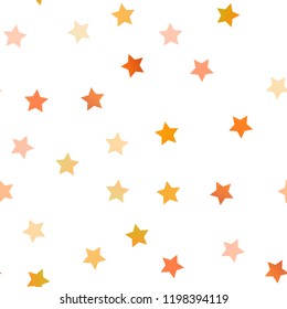 Light Yellow, Orange vector seamless template with sky stars. Modern geometrical abstract illustration with stars. The pattern can be used for websites.