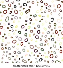 Light Yellow, Orange vector seamless backdrop with dots, spots. Blurred decorative design in abstract style with bubbles. Pattern for trendy fabric, wallpapers.