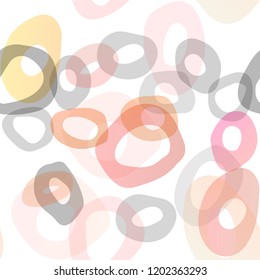 Light Yellow, Orange vector seamless texture with disks. Illustration with set of shining colorful abstract circles. Design for textile, fabric, wallpapers.