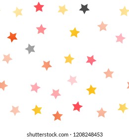 Light Yellow, Orange vector seamless cover with small and big stars. Blurred decorative design in simple style with stars. Best design for your ad, poster, banner.