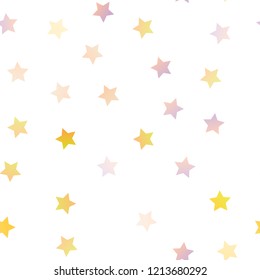 Light Yellow, Orange vector seamless texture with beautiful stars. Shining colored illustration with stars. The template can be used as a background.