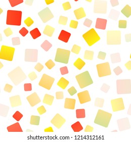 Light Yellow, Orange vector seamless pattern in square style. Beautiful illustration with rectangles and squares. Pattern for busines ad, booklets, leaflets