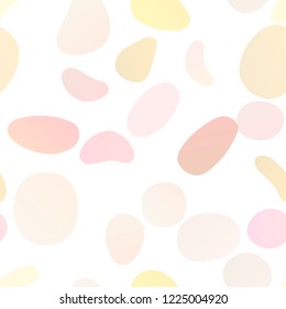 Light Yellow, Orange vector seamless backdrop with dots, spots. Illustration with set of shining colorful abstract circles. Design for textile, fabric, wallpapers.