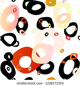 Light Yellow, Orange vector seamless texture with disks. Blurred decorative design in abstract style with bubbles. Trendy design for wallpaper, fabric makers.