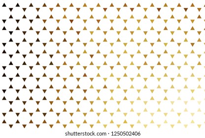 Light Yellow, Orange vector seamless backdrop with lines, triangles. Triangles on abstract background with colorful gradient. Pattern for design of fabric, wallpapers.