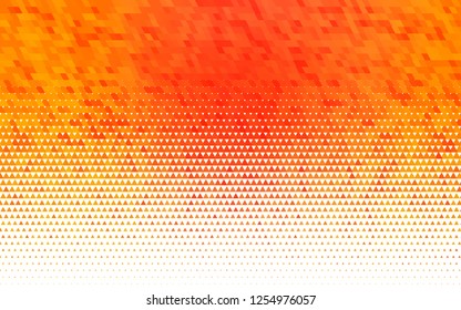 Light Yellow, Orange vector seamless cover in polygonal style. Triangles on abstract background with colorful gradient. Trendy design for wallpaper, fabric makers.