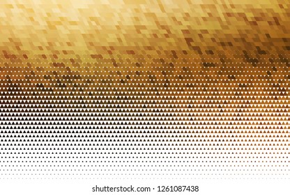 Light Yellow, Orange vector seamless background with triangles. Glitter abstract illustration with triangular shapes. Pattern for design of fabric, wallpapers.